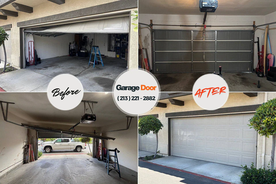 Before and after: garage door repair Grandyle Village, NY
